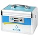 Decaller First Aid Box with Security Lock, Medical Box with Removable Tray for Drugs Storage, 10 1/2" x 7 3/5" x 7 3/5", Small, Blue, YLX002S