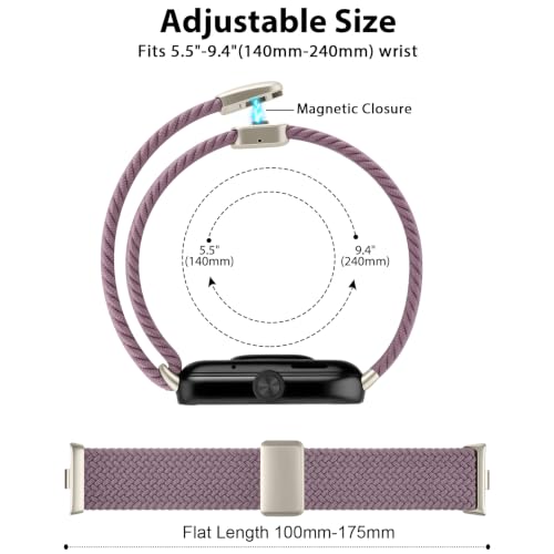 Image of Tobfit Stretchy Nylon Braided Band for Redmi Watch 6 /Redmi Watch5 /4 & Xiaomi Smart Band 8 Pro /9 Pro - Breathable, Adjustable Quick-Release Replacement Strap