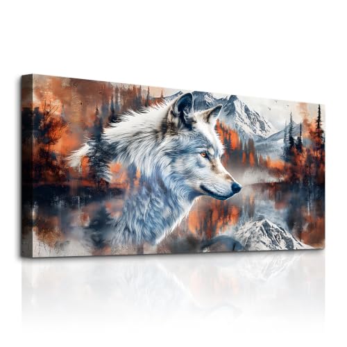 Cadre décoration murale loup pour sublimer un grand mur vide