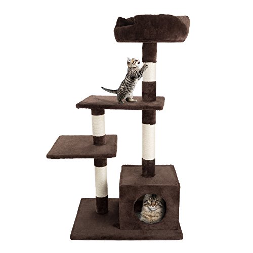 Torre para Gatos de 4 Niveles, con 3 Perchas y Rascadores miniatura 1