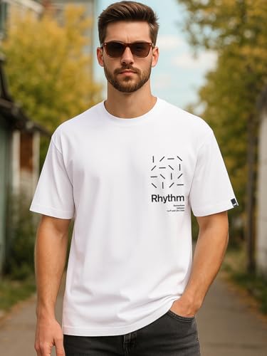 Image of Bewakoof Men's Cotton Printed Oversized Fit Half Sleeve Round Neck T-Shirt | Casual Wear | Street Wear | Oversized t Shirt for Men Cotton | Baggy