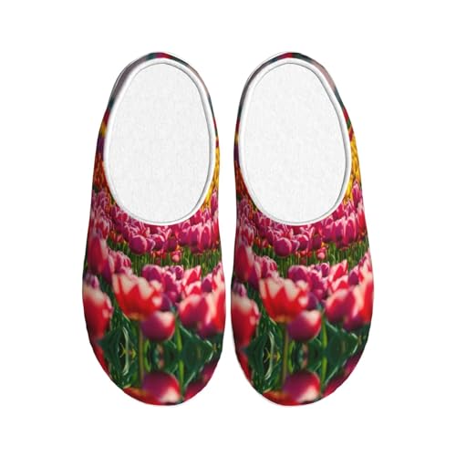 Pantoufles d'hiver antidérapantes EdWal chaudes en peluche tulipes 39