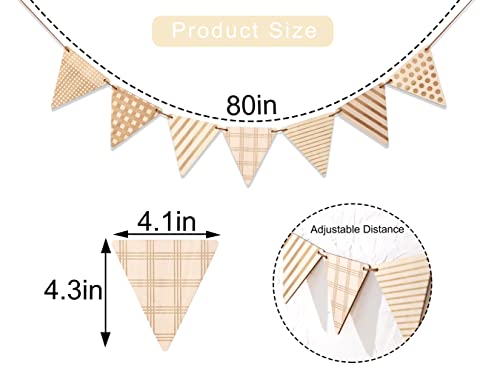 Epseed Wood Bunting Wall Boho Decor - Wild One Nursery Wall Hanging, Wood Flag Decoration For Baby Room, Wood Bunting Banner (Wood Flag Banner) #TOP1