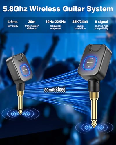 Image of Wireless Guitar System 5.8GHz Charging Box 30H Work for Guitar Bass