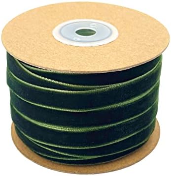 GZhLonKiMa Dusty Blue Velvet Ribbon 3/8 Inch Single Face Thin Velvet