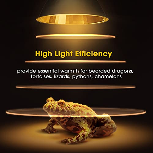 Image of Reptile Heat Lamp, Briignite UVA Basking Light for Reptiles 50W, G9 Halogen Heat Bulb & Dome Reptile Light Fixture, Aluminum Reflector, Dimmable Heat Lamp for Chicken Turtle Snake Gecko Lizard, 2 Pack