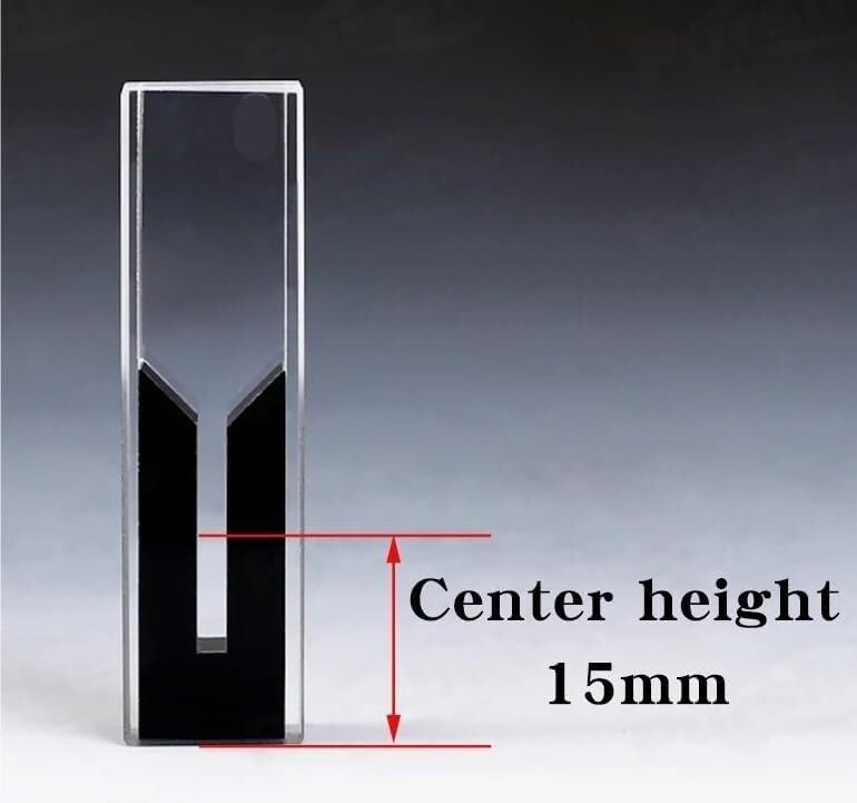 Cubeta submicro de cuarzo con paredes y tapa negras, volumen de 300 ul, longitud de trayectoria de 10 mm, compatible con espectrofotómetro UV-Visible