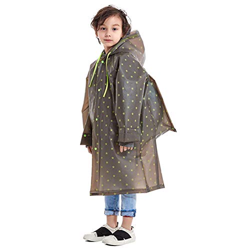 Preisvergleich Produktbild LbojailiAi Schultaschenbezug Regenbekleidung Kinder Kinder Regenmantel Undurchlässiger Poncho Eva Kapuze Grün XL