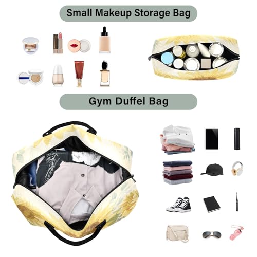 Weekender Bags Travel Duffel Gym Bag Hedgehog Family Gardening under Giant Sunflowers Watercolor Wash Background Mo Willems Line Art S Carry on Overnight Tote Bag with Toiletry Bag for Airplane Tra4