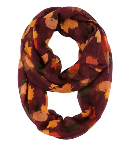 GERINLY Light Circle Scarves, Print Infinity Loop Scarf Head Wrap for Women