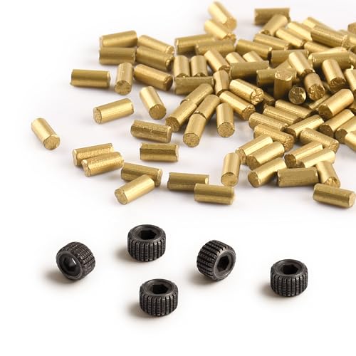 Adibbo Reibrad & Feuerstein Set für S.T. Dupont L2 Feuerzeug, Ersatzteile mit 5 Feuerzeugrädern und 50 Stück 2,5 mm Zündsteinen