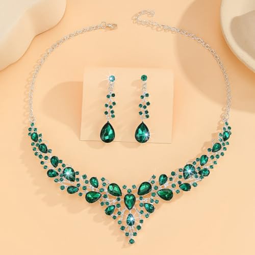 Image of Shining Diva Fashion Stylish Design Fancy Crystal Necklace Jewellery Set for Women | Trendy Celebrity Inspired Jewellery