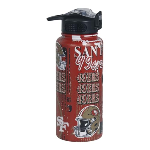 Proformance Home NFL San Francisco 49ers ProPress Homefield Mashup 32oz Stainless Steel Water Bottle Press Top Lid