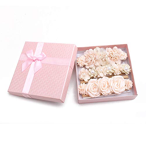 Mligril Baby Girl Flower Headbands Set-Elastic Hair Band Crown Flower Wraps For Newborn Infant Toddler 3Pcs #TOP6
