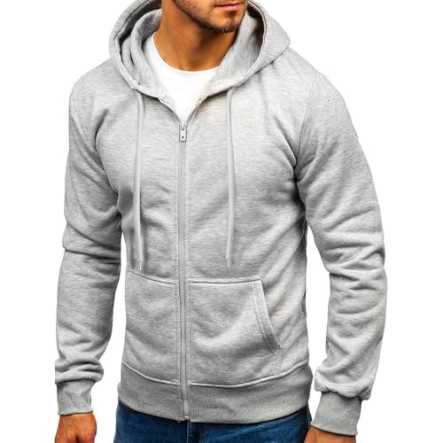 Mens Hoodies Zip Up Lightweight Hooded Pullover Sweatshirt Full-Zip Jackets With Pockets, M-3XL3