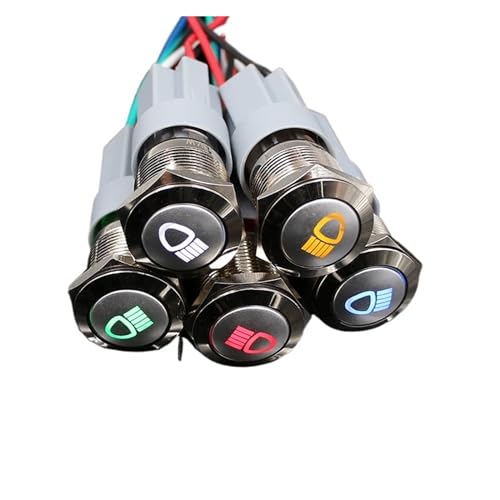 Interrupteur bouton-poussoir 19mm étanche LED verte 12V autobloquant - 2