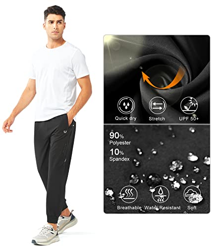 Northyard YDPM022-BLACK-M Men'S Athletic Running Pants Lightweight Workout Joggers Quick Dry Gym Sweatpants Active Sports Track Training Black M thumb #3
