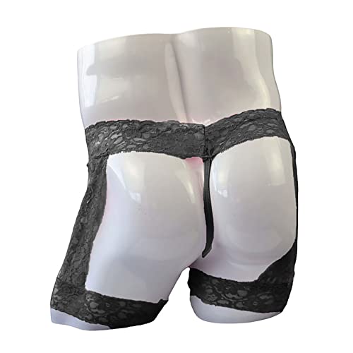 eywlwaar Men's Lace Lingerie Underwear Sexy Sissy Thongs Panties Boxer briefs3