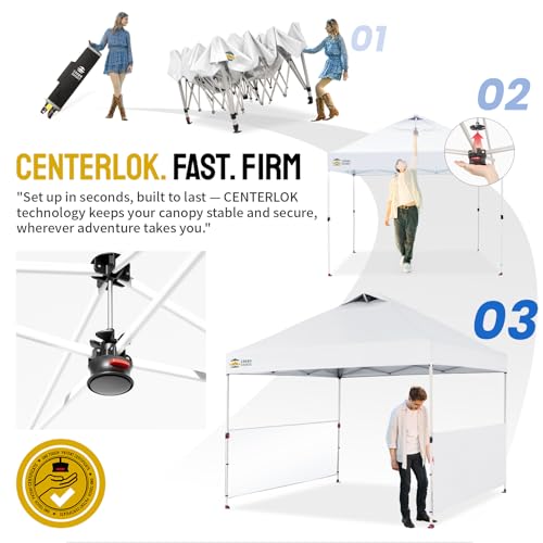 CROWN SHADES 10x10 Instant Canopy with Half Walls