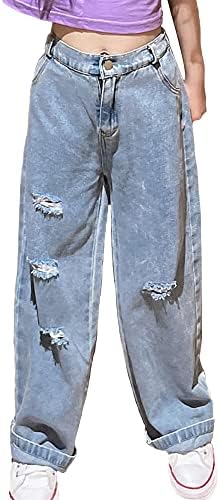 Pantaloni Cargo Bambina 12 Anni Jeans Larghi Per Bambina Vita