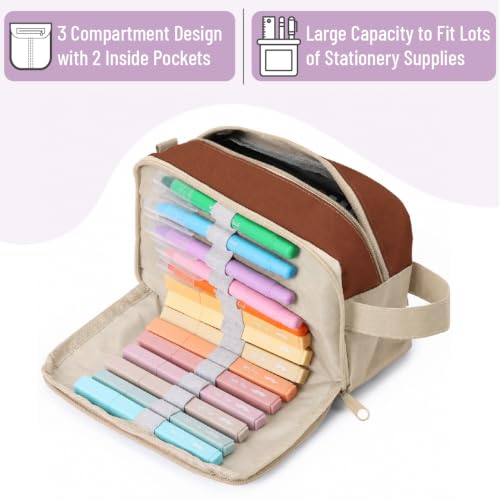 Image of Mr. Pen- High Capacity Pencil Case, Large Pencil Pouch with 3 Compartments and 2 Pockets, Large Pencil Bag with Smooth Zipper, Cute Pencil Case Pouch Organizer, School Supplies for Teens