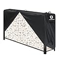 TITANCOVERS 8ft Firewood Rack Cover, 600D Heavy Duty Oxford Log Rack Cover, Waterproof Windproof Sun-Proof Outdoor Wood Rack Cover (Rack Not Included)