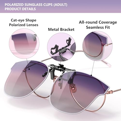 Image of Flip-Up Clip-On Polarized Sunglasses, UV Protection