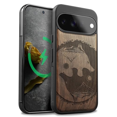 Étui pour Pixel 11 antichoc et magnétique compatible Magsafe en bois
