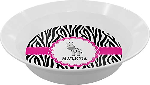 Personalized Zebra Melamine Bowl - 12 oz