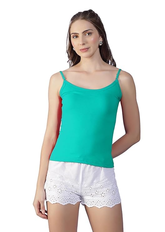 Women's Combed Cotton Camisole Adjustable Shoulder Straps Breathable Comfort Inner Camisole-picture-36