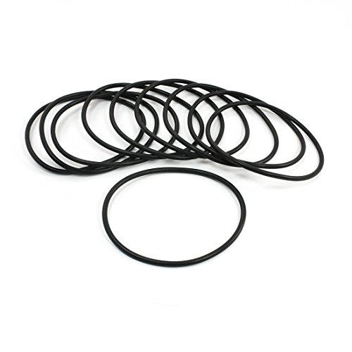 Ruilogod 10pcs ronde Croix-anneau en caoutchouc Rondelle d'étanchéité Joint Noir 87mm x 3,5 mm