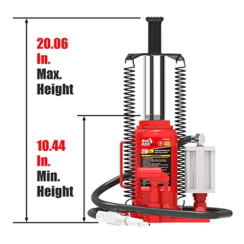 Image of BIG RED 20 Ton Hydraulic Aluminum Alloy Pump /Pneumatic Quick Lift Welded Car Bottle Jack, Longer Lifespan, Ideal for Car, Pickup, Truck, SUV, Industrial Engineering
