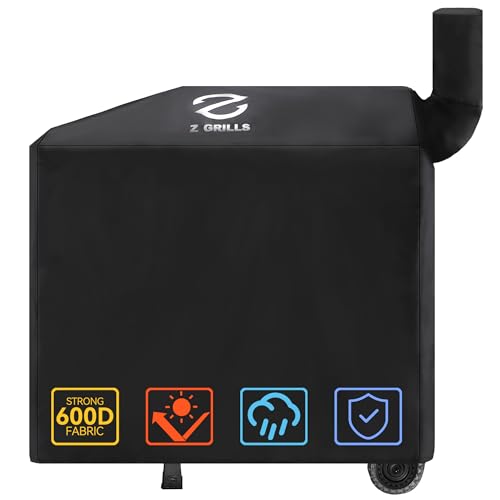 Z GRILLS Pellet Grill Cover 49 Inch | Official Genuine | Upgraded 600D Polyester Heavy Duty Waterproof Weather Resistant Grill Cover for 450 Series 550B2 550B4 Smoker (EXL. 550A 550B 550C)