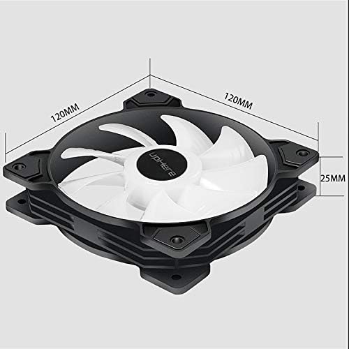 upHere 120mm 3PIN Case Fan With Red LED Effect,High Airflow Quiet Case Fan for PC Cases, CPU Coolers, and Radiators,SR12-RD3-3