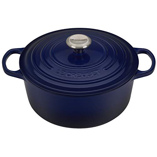Image of Le Creuset Enameled Cast Iron Signature Round Dutch Oven, 5.5 qt., Indigo