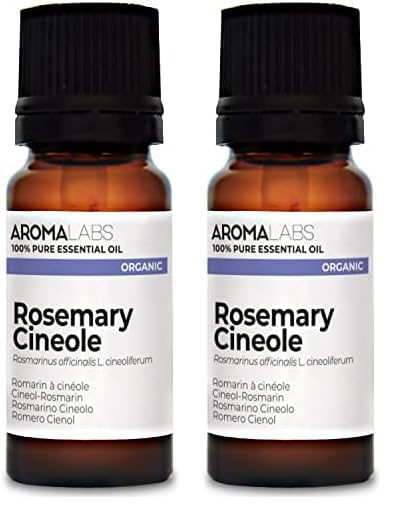 BIO - Aceite Esencial ROMERO CIENOL - 10mL - 100% Puro, Natural, Quimiotipado y Certificado AB - AROMA LABS (Marca Francesa) (Paquete de 2)