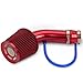 BARTOO 3'' Cold Air Intake Kit Aluminum Automotive Cold Air Intake Pipe Filter Induction Flow Hose Pipe Kit, Red