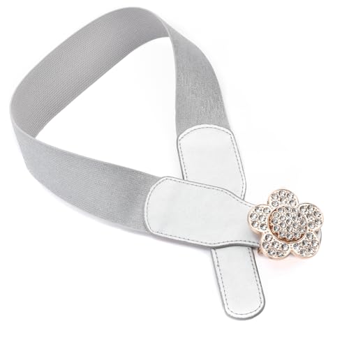 Women’s Waist Belts Elastic Stretch with Rhinestone Buckle2