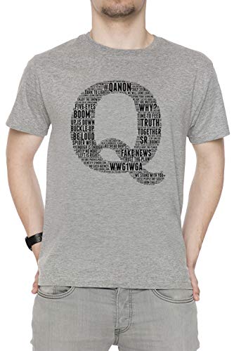 Erido qanon - Qanon Homme T-Shirt Cou D'équipage Gris Manches Courtes Taille L Men's Grey T-Shirt Large Size L