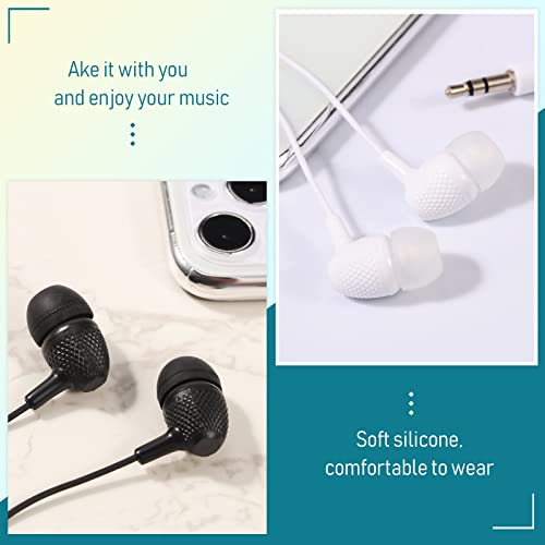 Image of Macarrie 200 Pack Earbuds Bulk Earphones 3.5 mm Classroom Headphones for Adult Assorted Colors Earbud Wired Earphone Without Mic for Adult Office Home Individually Bagged(Multicolor)