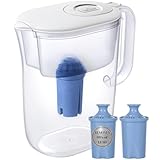 10-Cup Water Filter Pitcher & 2 Longlasting Water Filters (Removes Lead - 6 Months Per Filter) & Electronic Replacement Reminder - Compatible with Brita Water Pitcher/Brita Filter Pitcher
