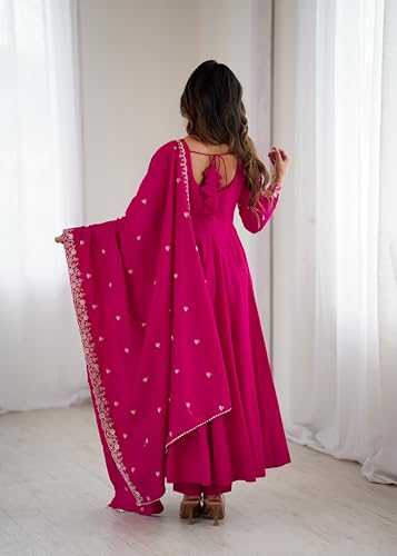 Image of ZUVAANYA Ready To Wear Indian /Pakistani Party Wear Women's Embroidery Faux Georgette Anarkali Floral Gown For Women