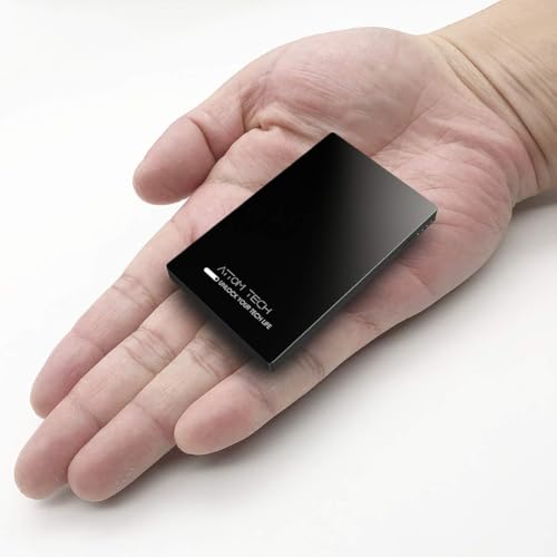 Attom Tech Dual USB Output Super Slim Power Bank Ultra Thin, 3000mAh Portable Charger Mini External Phone Battery Pack Small Dual Outlet, Emergency Phone Power Backup (Black)