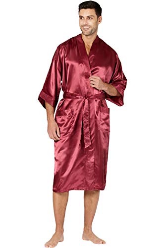 Intimo Men's Solid Satin Robe3