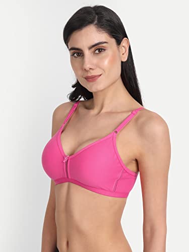 Image of Women's Full Coverage Cotton Blend Bra | Wired Free Lightly Padded Everyday Wear Bras | Soft Breathable Comfortable T-Shirt Bra | Adjustable Straps Lightweight Daily Inner wear for Women Pack of 2