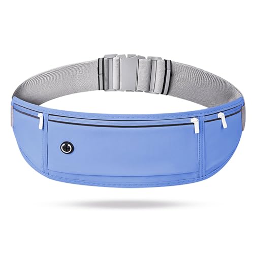 Lrikas Cintura da corsa per cellulare, impermeabile, per uomo e donna, con 3 tasche, non spostare, per ciclismo, fitness, passeggiate, Blu, 6E+1 centimeters, unisex