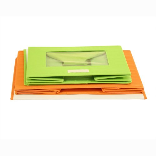 Seville Classics Fabric Storage Box Set, 2-Pack, Green/Orange #TOP4