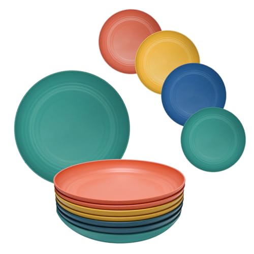 Worown 8 Stuck Unzerbrechliche Speiseteller Set, Teller aus Kunststoff,...