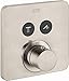 AXOR ShowerSelect Modern Minimalist Easy Select 1-Handle 7-inch Wide Thermostatic Shower Trim for Rough-in Valve with Diverter in Brushed Nickel, 36707821