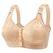 Women's Fashionable and Casual Front Buttoned Underwear for Elderly People Skin Strapless Bra for (Beige, XXXXXL)